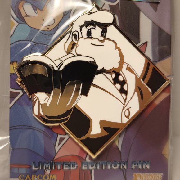 Mega Man Dr. Light Limited Edition Golden Enamel Pin Official Capcom Collectible - Picture 1 of 3